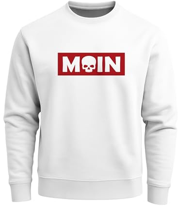 Neverless® Sweatshirt Herren Moin Skull Totenkopf Aufdruck Nordisch Print Parodie Rundhals-Pullover Fashion Streetwear