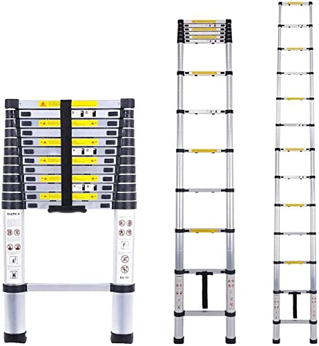 Gerade Teleskopleiter, Aluminium-Teleskopleiter für Wohnmobile, 8 m/ 7 m/ 6,2 m/ 5 m/ 4 m/ 3,8 m/ 2,6 m hoch, Verlängerungs-Teleskopleitern für Dachzelt-Loft-Dachbodenhaus, Belastung 150 kg (Größe: 5