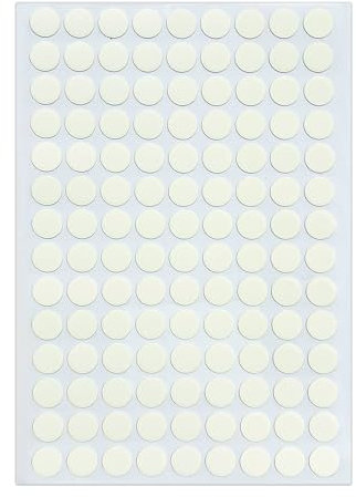 Highdecora Screw Hole Covers Caps Self Adhesive Stickers for Concealing Screw Holes for Furniture, Waterproof Stickers, 630 Pieces/ 5 Sheets, 13mm. (H980-Platinum_White)