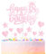 mciskin Happy 18th Birthday Cake Toppers - Pink Glitter Heart Stars, Personalised for Women & Girls