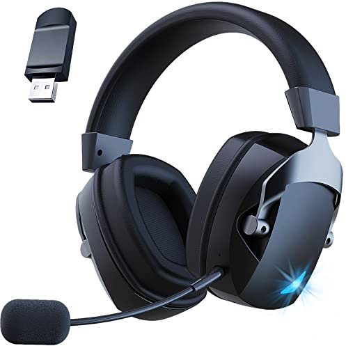 Acinaci Wireless Gaming Headset, 2.4GHz USB Gaming Headphones for PS5, PS4, PC, Switch, Mac, Bluetooth 5.3 Gaming Headset with Noise Cancelling Microphone, ONLY 3.5mm Wired Jack for Xbox Series