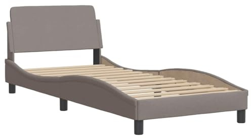 vidaXL Bettgestell mit Kopfteil Dover Taupe 80x200 cm Stoff