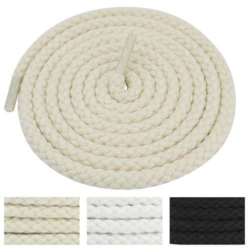 PEAKTOP 3 Paia Lacci Scarpe Tondi, 6.5MM Diametro Rotondi Intercambiabilità, Cotone Premium Di Corda, Spessore Per Scarpe Varie Donna O Uomo