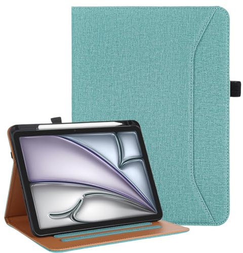 Vakarey Coque pour iPad Air 11 Pouces M2 2024/M3 2025,Housse Étui pour iPad Air 4 5ème Génération 10.9 Pouces 2020 2022 avec Porte-Stylet,Vert
