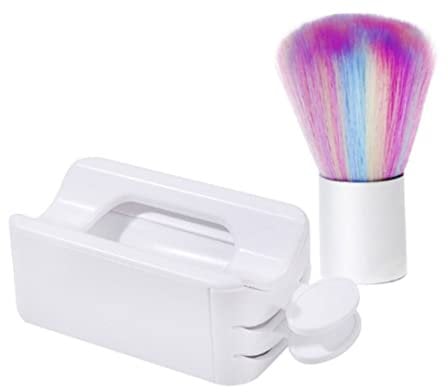 Dip Powder Recycling Tray Soft Nail Art Dust Remover Powder Brush Cleaner System French Nail Dip Container Manicure Makeup Tool 2PCS, dip powder recycling tray
