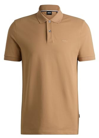 BOSS Herren Pallas Pallas Poloshirt aus Baumwoll-Piqué mit Logo-Details Beige XXXL
