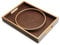 SANZIE Leather Tray Desktop Storage Organizer Premium Serving Tray Decorative Tray Valet Tray for Sundries Cosmetics Phone Wallet Cutlery (Brown Holder with Disc)