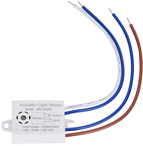 Interruptor, 5 Piezas LED Interruptor de Control de Luz y Sonido MR-SK50A Módulo de Sensor de Inducción Activado por Voz de Alta Sensibilidad 43 X 28 X 16 Mm, Interruptores de