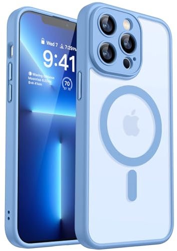 CANSHN 2024 Neu für iPhone 13 Pro Max Hülle mit Kameraschutz für Magsafe (TOP Militärschutz & Magnetkraft) Extrem Haltbarkeit Hülle iPhone 13 ProMax Case Stoßfest, Himmelblau