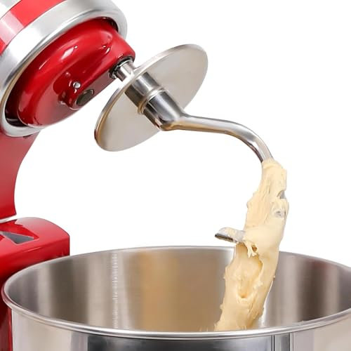 Gancio per impasto in acciaio inox per uso alimentare, adatto per mixer Kitchenaid, adatto per mixer da 4,5-5 qt con testa inclinabile per mixer Kitchenaid, gancio per impasto per accessori mixer