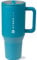 HydroJug Traveler - 40 oz Water Bottle with Handle & Flip Straw - Fits in Cup Holder, Leak Resistant Tumbler-Reusable Insulated Stainless Steel & Rubber Base - Gifts for Women & Men, Glacier