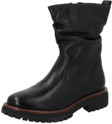 Palado Stiefeletten Damen Virlee - elegante Boots aus Leder - leicht gefütterte Stiefel - modische Ankle-Boots Schwarz UK7 - EU40
