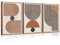 BINCUE 3 Stück 3D Boho Abstrakte Wandkunst,Mid Century Minimalistisch Modern Bilder,Abstrakte Geometrische Wanddeko,Einfache Linien Neutral Bild,Holz Wandbilder für Wohnzimmer Schlafzimmer 30x40cm