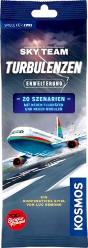 Kosmos 684976 Sky Team Erweiterung: Turbulenzen, 20 Szenarien mit neuen Flughäfen und neuem Modulen für das Spiel des Jahres 2024, Spiel für 2 Personen