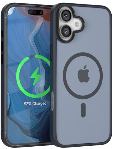 EAZY CASE Ultra Schutz Outdoor Hülle kompatibel mit iPhone 16 Plus kompatibel mit Qi-Charging, hochwertige Schutzhülle mit Aufprallschutz, Stoßfest, Handyhülle Kameraschutz, Dunkel Blau - Qi Charging