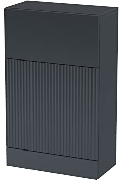 Balterley WC Unit, Floor Standing Back To Wall Water Closet Unit, Bathroom Fluted Front Square WC, BTW Water Closet for Bathroom, No Concealed Cistern & Toilet Pan - 500 x 253 x 810 mm (Dark Grey)