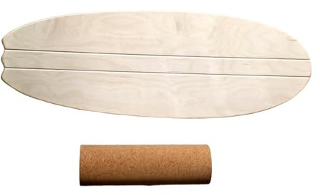 Milageto Balance Board Roller Board Core Stärke Stabilität Indoor Surfbrett für Snowboarden, Holzfarbe