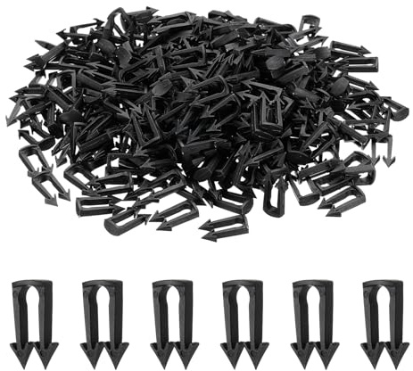PATIKIL 1/2 in Cable Clips, 500Pcs Electrical Wire Cable Clip Nail Clip and Fasteners for Heating Pipe Securing, Black