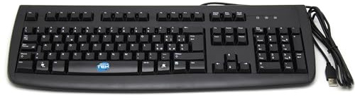 SIMPLETEK - Kabelgebundene USB-Tastatur mit italienischem Layout | Spritzschutz, klassisches Design, Standard-Funktionstasten, Plug & Play für Windows