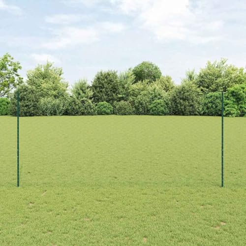 QJBSAVVA Gartenzaun Stahl pulverbeschichtet 100 m lang 1,4 m hoch Doppelstabmattenzaun grün inkl 88 Pfosten, wetterfeste Drahtzaun Komplettset für Hunde, Hühner, Weide und modernes Zuhause