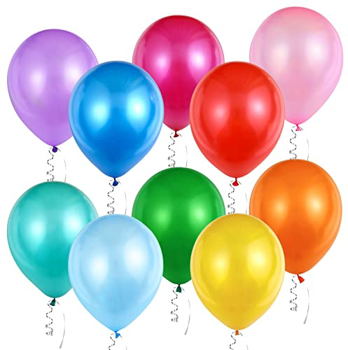 60 Stück Luftballons Regenbogen, Farben Latex Ballons, Blau Grün Rosa Orange Lila Helium Ballons, Partyballon Deko für Geburtstage Hochzeit Valentinstag Graduierung Kommunion Taufe Party