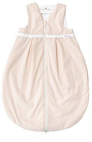 Tavolinchen Babyschlafsack Frottierschlafsack BoludaStreifen mit Biese – beige – Gr.130 Sommerschlafsack Kinderschlafsack
