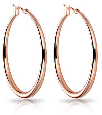 Philip Jones Rose Gold Plated 40mm Hoop Earrings