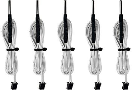 WINSINN HT-NTC100K Thermistor 3 x 15 3950 Verdrahtung Buchse 2-Pin XH2.54 Kopf NTC für Sensor Heizblock Hotend 3D-Drucker (5 Stück)