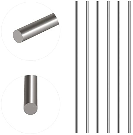 Glarks 6Pcs 3mm x 300mm Stainless Steel Straight Solid Metal Round Rod Lathe Bar Stock for DIY RC Model Car, RC Helicopter Airplane, Model Ship (3mmx300)