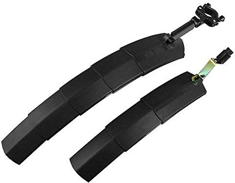Qsnn MTB Schutzblech Mudguard Set, Einziehbares Mountainbike Vorne & Hinten Kotflügel, Fahrrad Zubehör Spritzschutz Set für 23, 24, 26, 27,5 28, 29, 34.9 Zoll MTB, Trekkingrad (Schwarz)