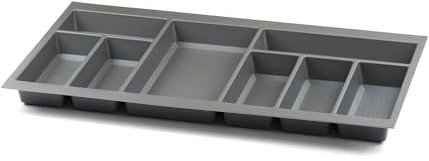 Handle & Home Basalt Grey Cutlery Tray for 800mm Grass Scala Drawer | 430mm L x 706mm W | Textured Non Slip Finish | Anthracite Stone | Kitchen Organisation | Storage