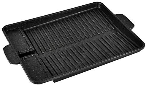 DUOER Medical Barbecue in Pietra Padella Rettangolo Antiaderente Grill Pentole BBQ Tray Korean all'aperto Senza Fumo Barbecue Piastra