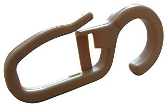 rewagi Gardinenhaken, Faltengleiter, Faltenlegehaken, Gardinenzubehör - Öse 10 mm Farbe: Natur (50 Stück)