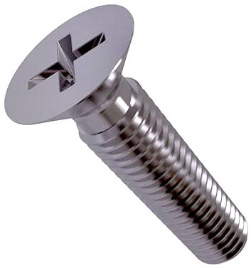 M5x30 Vis à métaux à tête fraisée, boulons Phillips en acier inoxydable, attache à tête plate à encastrement croisés 5mm adaptée au métal, à la construction, à l'installation, au bricolage (25 pcs)