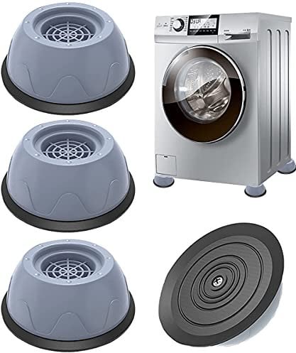 Tampons À Pied Machine À Laver 4 Pièces Universal Tapis Anti-Vibration pour Machine à Laver - Caoutchouc Antidérapant Coussinets/Pieds Stabilisateur Piédestal pour Machines à Laver Séchoirs et Meubles