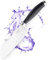 Sabatier Professional Oriental Santoku Kitchen Knife - 7in/17.5cm Taper Ground Stainless Steel Blade, Matt Black Rubberised Comfort Handle. Sharp for Longer, Lifetime Performance 25yr Guarantee