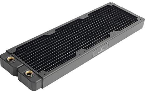 Dracaena 360mm - 28mm/1.1inch Thick Computer Radiator, 14 Tubes Copper Water Cooling Cooler for CPU Heat Sink - Liquid Heat Exchanger Dual G1/4, Black