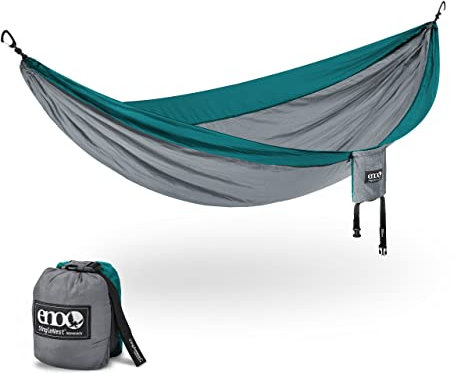 ENO, Eagles Nest Outfitters SingleNest Lightweight Camping Hammock, Grey/Seafoam