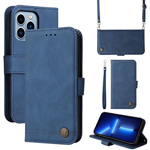 FMPCUON Apple iPhone 6 / 6S Wallet Case,Retro frosted soft leather TPU Book Flip Folio Cover with Stand Kickstand and Credit Slots for Apple iPhone 6 / 6S,Blue Phone Case