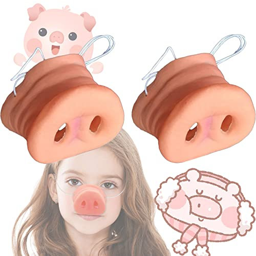 Zeaying 2 Stückhalloween Schweinsnase, Kinder Schweinenase, Lustige Schweinenase, Schweinenase Mit Gummiband, Maske Schweinenase für Party, Halloween-kostüm-erwachsene Kind-lustige Geschenke