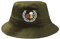 Generisch Lorbeerkranz Fussball Bier Fischerhut - Oliv - Bestickt - Bucket Hat Anglerhut OneSize-Oliv