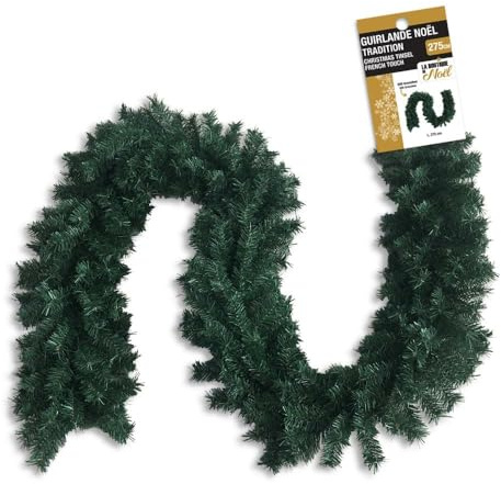 Guirlande de Noël géante en Sapin Artificiel 275cm - 300 Branches - Déco intérieure et extérieure