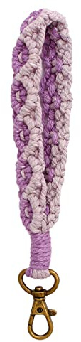 XGALBLA Women's Boho Macrame Keychain Wristlet Bracelet Handmade Braided Hand Wrist Lanyard for Keys, Purse, Car Keys Holder