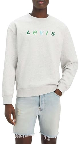 Levi's Men's Relaxd Graphic Crew Sweater, Light Heather Gray, XS