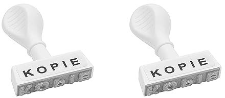 WEDO 19324 Lagertext Stempel KOPIE, Kunststoff, Abdruckbreite ca. 45 mm, Schrifthöhe 6,5 mm, ergonomischer Griff, weiß (Packung mit 2)