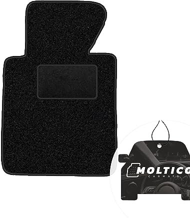 moto-MOLTICO Fahrer Fußmatte Auto Velours Fahrerseite Autoteppiche Schwarz Fahrermatte 1-teilig passend für BMW 3er E46, Compact, Coupe 1998-2006