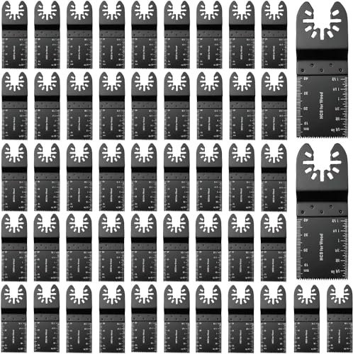 50 hojas de sierra oscilantes, cuchillas oscilantes de 35 mm, cuchillas profesionales universales de liberación rápida, cuchillas multiherramienta de corte de madera (negro)
