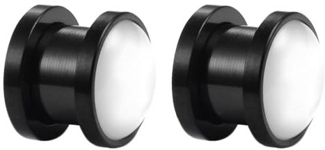 Whoiy Ohr Plug 14mm Schwarz, 1 Paar Edelstahl Katzenauge Ear Gauges Schrauben Ohrstöpsel Tunnel Messgeräte