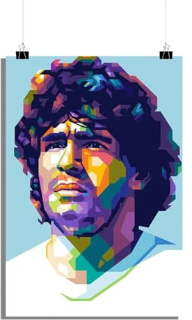 25 Artstreet Diego Maradona Poster | Kunstdruck | 180 g mattes Papier | Wanddeko für Wohnzimmer und Jugendzimmer | 60 x 90 cm