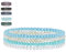 Uwiyo Bracelet de Bohème en Perles de Cristal 4 Pièces Bracelet Pierre Naturelle Femme Réglable Bracelets de Perle Cristaux Multicouches (Bleu clair)
